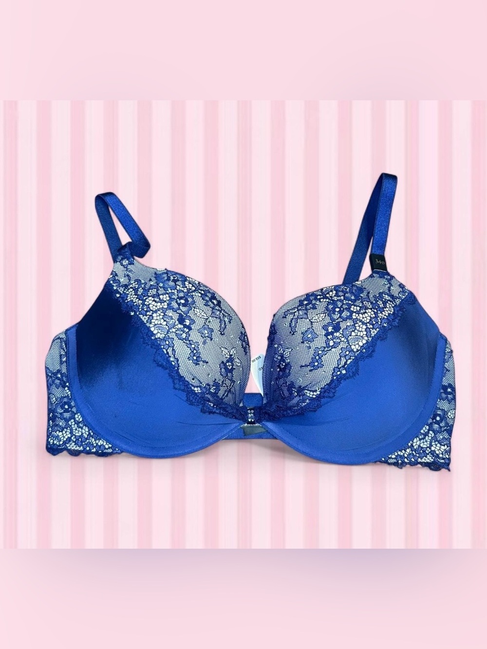 Victorias Secret padded Demi Blue Lace Push-Up Bra - NOS 2012